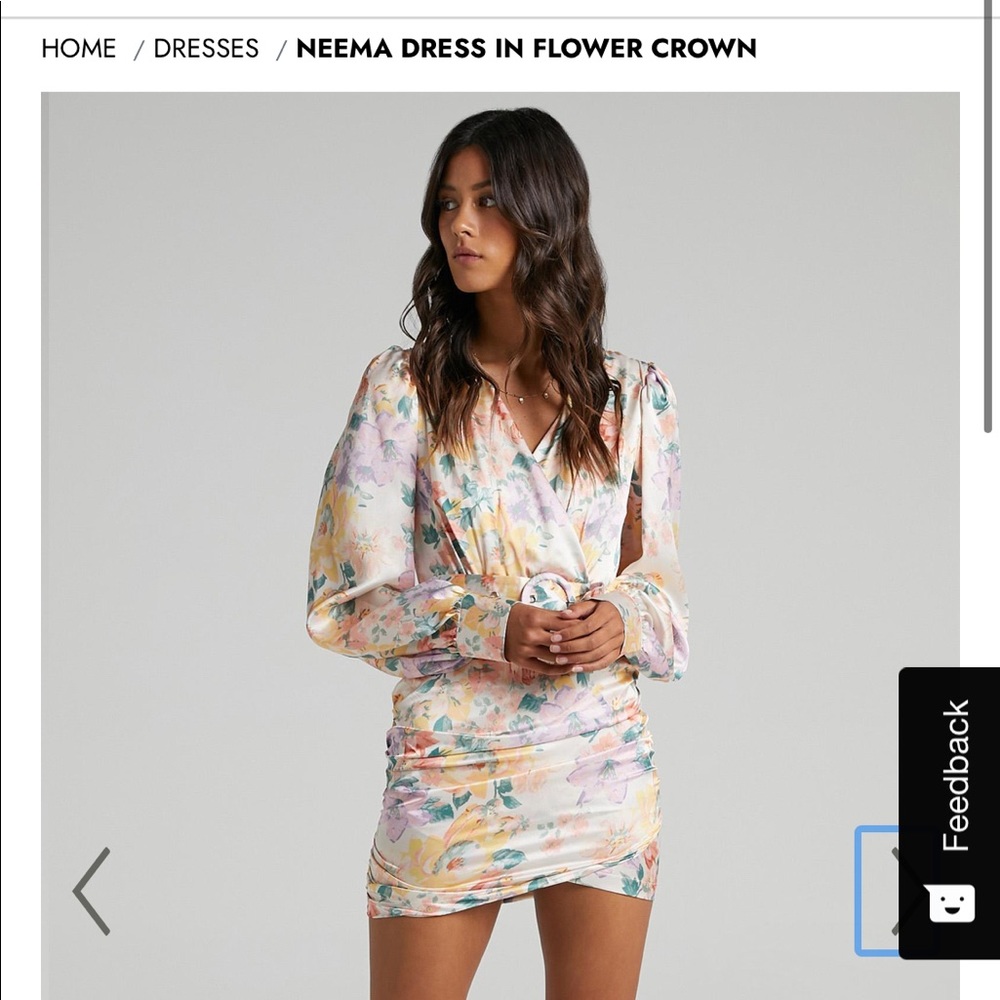 Showpo brand dress in “flower crown” pattern.